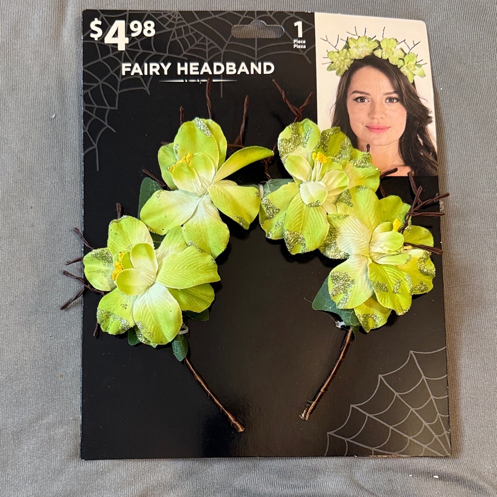 Green Flower Fairy Headband Halloween Costume Woodland NWT